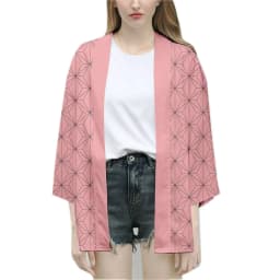 Anime Devil Killer Cosplay Costumes for Men and Women in Summer Pink Kimono