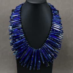 G-G 20' 2 Strands Blue Sea Sediment Jasper Top Drilled Stick Necklace Handmade Women Jewelry Gifts