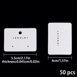 50Pcs Cardboard Paper Package Earring Cards For Ear Studs Hanging Board Plain Jewelry Accessories Display Holder Tag Gift