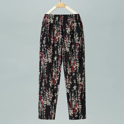 High Waist Floral Pants Summer Thin Nine Points Ice Silk Loose Straight Leg Trousers for Mom And Grandma Comfortable Casual P...