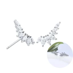 925 Sterling Silver Ear Needle White Zircon Silver Series Earrings ins Tassel Pendant Hoop Earrings For Women Advanced Jewelry