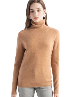 100% Merino Wool Turtleneck Sweater Women's Clothing Pullover Turtleneck Sweater Fall Winter Jumper Long Sleeve Knitted Warm Top