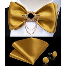Exqusite Men's Self-tie Bowties Wedding Neck Ties For Man Accessories Cufflinks Hanky Brooch Set Red Black Yellow Blue Bowtie