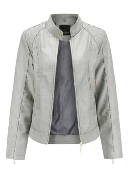 Women's Elegant Stand-up Collar Solid Jacket 2022 Female Three-dimensional Pattern Coat S-4XL New Pu Faux Leather Jacket Women