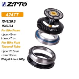 ZTTO MTB Road Bike CNC Headset 1 1/8"-1 1/2" Sealed Bearing 1.5 Tapered 28.6 Straight Tube Bike Fork Internal Steering Bearing