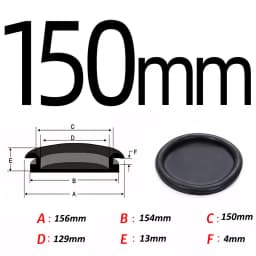 14mm-150mm Hole Diameter Black Single Sided Protective Coil Sealing Rubber Ring Wiring Grommets Hole Plug Gasket