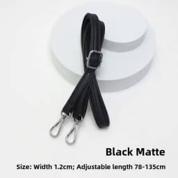 New Yu Black Leather Bag Strap Single Shoulder Crossbody Bag Long Strap School Bag Backpack Accessories Women's Bag Belt