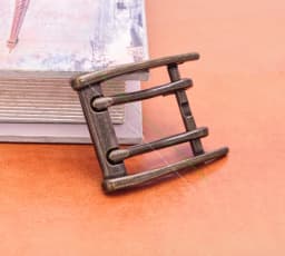 Classic Strong Metal Brass Plated Men Wide End Bar Prong Double Pin Buckle Leathercraft Jeans Belt Buckle Replacement Fits 45mm