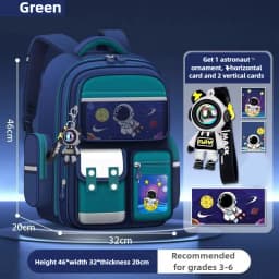 Astronaut Cartoon Backpack Grades 3-6 Large Capacity Schoolbag Outdoor Waterproof School Bag Starryscky Student Backpack Mohilas