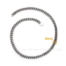 ULJ Punk Miami Cuban Link Men Hip Necklace 304 Stainless Steel Hip-Hop Female Male Bracelet Chain Ice Out Waterproof Jewelry