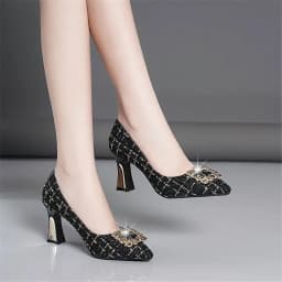 cresfimix women classic pointed toe brown patent leather spring slip on stiletto heel shoes lady casual comfort work pumps ab661