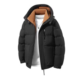 Men Plus Size Hooded Cotton Coat L-8XL Winter Thickened Warm Puffer Jacket for Big Tall Guys 140kg Casual Versatile Trendy Style