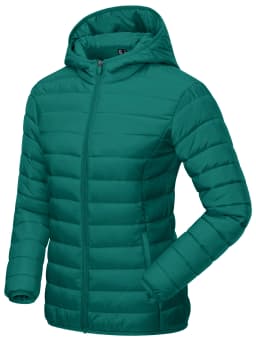 TACVASEN Winter Hooded Puffer Jacket Womens Quilted Warm Coats Casual Windbreaker Waterproof Padded Lightweight Outdoor Outwear