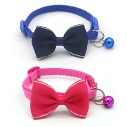 Cat Collar Solid Color Bowknot Puppy Chihuahua Collars with Bell Adjustable Safety Buckle Cats Bow Tie Pets Accessories