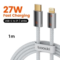 Toocki 27W USB C to Lightning Fast Charging Cable for iPhone 14 13 12 Pro Max Xs 2.4A USB A to iP Zinc Alloy Data Cable for iPad