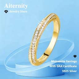 Moissanite S925 Ring With GRA Certificate Band Anniversary Wedding Gift For Man Or Women