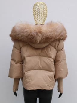Women Coat White Duck Down Jacket Super Large Real Red Fox Fur Collar Hooded New Fashion Outerwear Puffer Jacket New