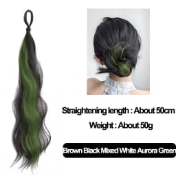 Highlight Synthetic Wig Hair Bundle DIY Self-winding Chignon Low High Ponytail Hair Extension Fluffy Braid Hair Bun Hairpiece