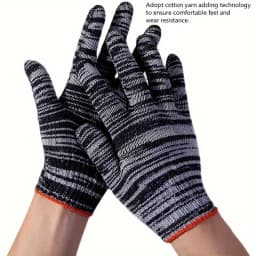 12Pairs Quality Cotton Work Gloves Wear Resistant for Woodworking Gardening Outdoor Camping Climbing Fishing Non-slip Mittens
