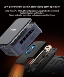 SOYO M5 Mini PC AMD Ryzen 3 4300U LPDDR4 16GB RAM 512GB ROM Windows 11 Pro Mini Desktop Computer Dual 4K Multi-Screen Output WiFi Bluetooth Gigabit LAN Type-C Compact Micro PC for Home Office Business Entertainment Daily Work