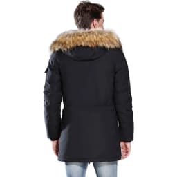 Men Thickened Down Cotton Parka Men Big Fur Collar Hooded Parkas Men Mid long Multi Pocket Outerwear Men Warm Casual Daily Parka