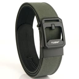 TUSHI Brand 4.3CM Wide Double-layer Reinforced Automatic Buckle Shooting Training Quick Hanging Pistol Mens Belt Nylon Outdoor