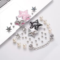 Shoe Charms for Clogs Silver Color DIY Accessories Cute & Edgy Butterfly Pearl Chains Flower Animals Decor Fashion For Sandals