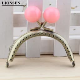 8.5cm Big beads Antique Bronze metal Purse Frame Handle for Clutch Bag Handbag Accessories Making Kiss Clasp Lock