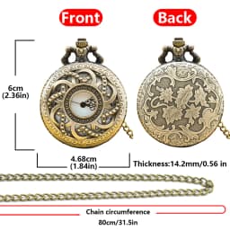 Retro Bronze Steampunk Openwork Flower Flip Quartz Boys' And Girls' Necklace Commemorative Pocket Watch