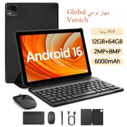 2026 Model (Upgraded Version) | 10.1-inch Android 16 Tablet | Quad-core Processor | 12GB (3GB + 9GB) RAM + 64GB ROM | Wi-Fi 6