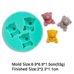 Cute Mini Bear Silicone Mold Fondant Cupcake Chocolate Biscuit Sugarcraft Kitchen Baking Cake Decorating Tools DIY Epoxy Mould