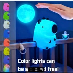 Cute Capybara LED Night Light 7 Colors Touch Cartoon Silicone Bedside Sleep Lamp for Kids Birthday Gift for Children's Room