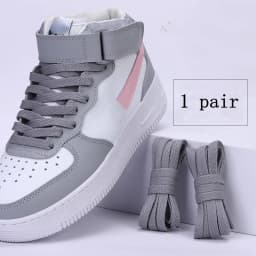 1pair Classic Basics Flat Shoelaces Sneakers Shoelace Canvas Shoes Basketball Shoe Laces Black White Color Shoes Accessories