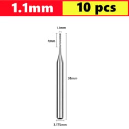 10pcs PCB Corn End Milling Cutter 0.5-3.175mm, 3.175mm (1/8) Shank Hard Alloy PCB Milling Cutter CNC Cutting Milling Cutter