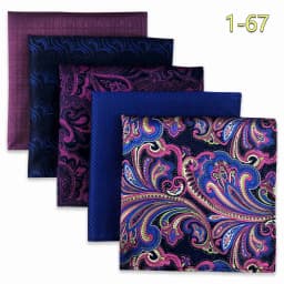 5 PCS Luxury Mens Pocket Square Set Handkerchief Assorted Paisley Floral Print Striped Hanky Suit Gentlemen Wedding Gift Vintage