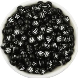 7x3.5mm Black Acrylic Beads Flat Round Pick Letters Loose Alphabet Spacer Beads Supplies For Jewelry Making Bracelets Accessory