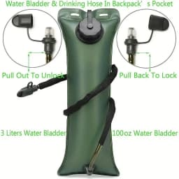 Tactical Water Backpack 3L Military Hydration Bladder Camping Hiking Water Bag Outdoor Sports Gear for Men Women