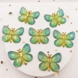 Resin Shiny Colorful Crystal Butterflies Flatback Rhinestone 1 Hole Appliques Ornaments 10pcs Home Figurines decor Crafts
