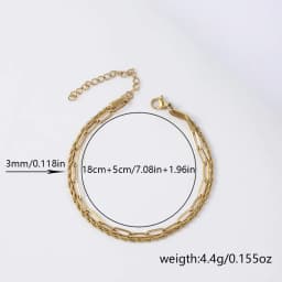 Multilayer Titanium Steel Chain Bracelet Men Gold Color Twist Chain Stainless Steel Bracelet Party Jewelry Bracelet For Women