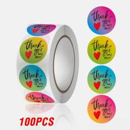 100-500Pcs Thank You Stickers 2.5cm Baking cake Packaging Envelope Sealing labels Small Business Decoration Wedding Stickers