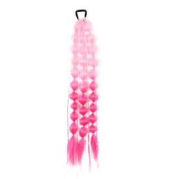 Synthetic 1Pcs Ponytail Extension Corlorful Bubble Braid Long Lantern Hairpieces Braided Ponytail with Hair Tie Straight Hairpie