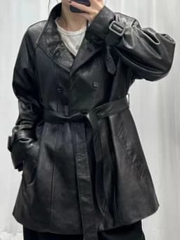 Office Ladies Loose Single-Breasted Genuine Leather Jackets Solid Color Turn Down Collar Long Sleeves Pockets Sheepskin Outwear