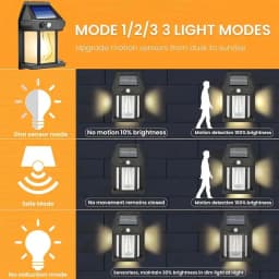 1/2 PCS Solar Wall Light with Motion Sensor Independently Used for Terrace Porch Garden Deck Fence