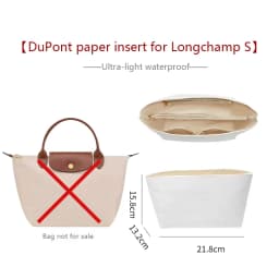 Bag Organizer Insert For Longchamp Mini Dupont Paper Bag Insert Storage Lightweight Bag Support Waterproof Bag Accessory