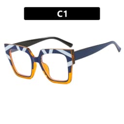 Color Matching Large Frame Cat's Eye Anti-Blue Light Myopia Glasses Frame Fashion Cool Plain Glasses -25~-600