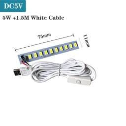 DC5V LED Light Board SMD5730 One Color Lamp Source 1W 2W 3W 4W 5W 10W12W 30W With 1.5M USB Plug ON/OFF Switch White Warm Light.