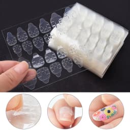 288pcs (12 Sheets) Double Side Glue Nail Sticker for Press on Nail Adhesive Tabs Waterproof Breathable Glue Tabs Transparent
