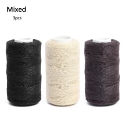 3 Rolls Hair Weaving Threads with 10 Pieces Sewing Needle Weaving Threads for Making Wigs Hand Sewing Hair Weft DIY