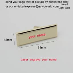 50-100PCS Laser YOUR NAME 45*13MM Metal Label Long Rectangle Purses Label Tags Metal Logo For DIY Handbag Bags Metal Labels