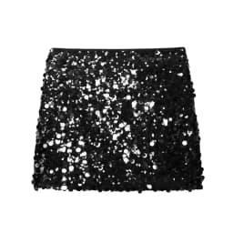 HH Elegant Women Solid Sequined Slim Mini Skirt 2025 Sparkling Party Style Skirt Female Sexy High Waist Short A-Line Skirt